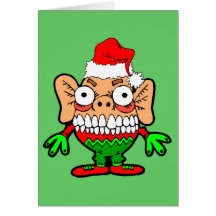 Monstruo divertido del navidad felicitaciones