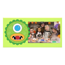 Monstruo divertido verde tarjeta con foto personalizada