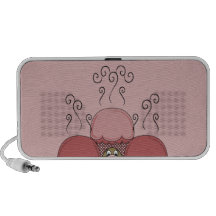 Monstruo lindo con las magdalenas heladas rojo PC altavoces