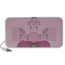 Monstruo lindo con las magdalenas heladas rosa laptop altavoz