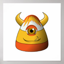 Monstruo lindo de las pastillas de caramelo espelu posters