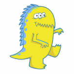 monstruo observado de Dino del amarillo tres Esculturas Fotográficas