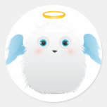 Monstruo peludo del ángel etiqueta