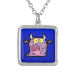 Monstruo púrpura feliz; Azul Joyerias Personalizadas