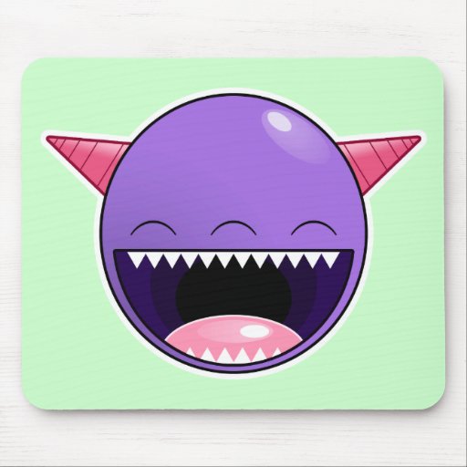 Monstruo púrpura feliz Mousepad