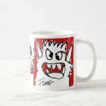 Monstruo rojo del dibujo animado taza de café