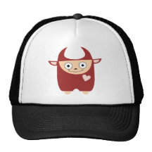 Monstruo rojo lindo gorros  