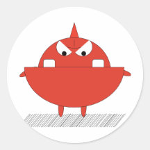 Monstruo rojo pegatina