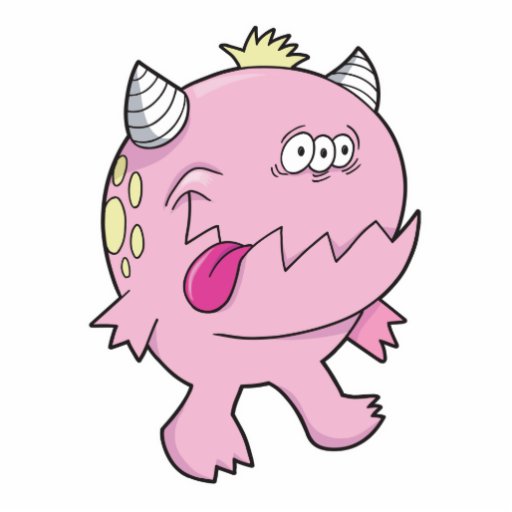 monstruo rosado adorable del chomper de la lengua esculturas fotograficas