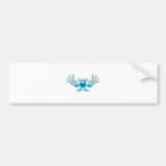 monstruo torpe azul peludo de la palmada diez grab pegatina de parachoque