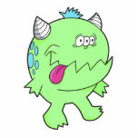 monstruo verde adorable del chomper de la lengua esculturas fotograficas
