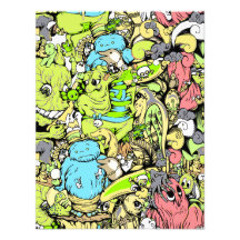 monstruos apretados coloridos comunicado personal  
