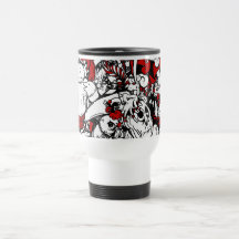 Monstruos y personajes de dibujos animados de los  tazas de café