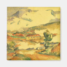 Mont Sainte Victoire por Cezanne, bella arte del v Iman De Frigorífico