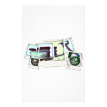 montaje de la foto del lambretta  papeleria de diseño
