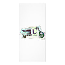 montaje de la foto del lambretta tarjeta publicitaria