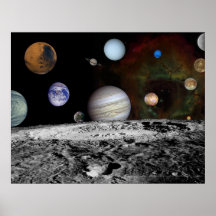 Montaje de la Sistema Solar de las imágenes 54x42  Poster