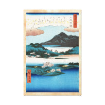 Montaña japonesa del waterscape del ukiyo-e fresco lona envuelta para galerías