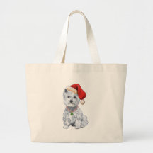 Montaña Terrier blanco del oeste Papá Noel Bolsas