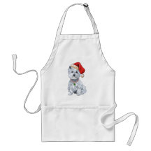 Montaña Terrier blanco del oeste Papá Noel Delantal