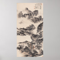 Montaña, valle, cala y cuesta - arte chino posters