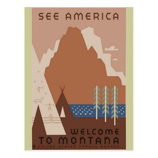 Montana - viaje del vintage - vea América Tarjetas Postales