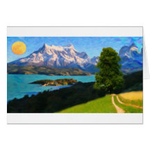 Montañas de Chile - Lago Pehoe en Torres del Pain Felicitacion