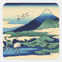 Montañas de la pintura del arte de Hokusai Pegatina