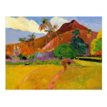 "Montañas en la postal de Tahití" - Paul Gauguin