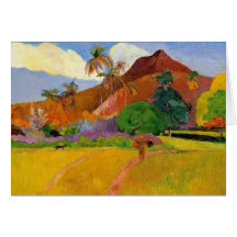 "Montañas en la tarjeta de Tahití" - Paul Gauguin