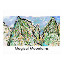 Montañas mágicas tarjeta postal