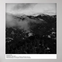 Montañas nubladas de Ansel Adams Poster