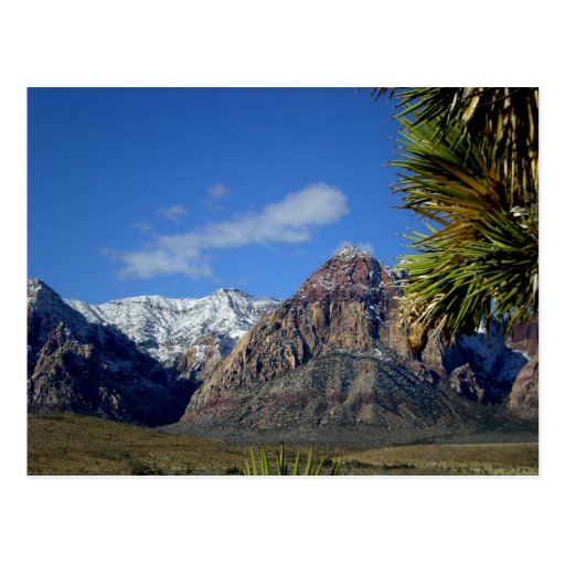 Montañas y opinión del barranco con nieve tarjeta postal