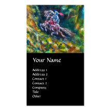 MONTAR A CABALLO DE LANCELOT EN EL BOSQUE VERDE PLANTILLAS DE TARJETAS PERSONALES