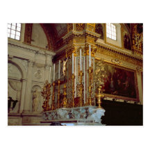 Montecassino, altar en la iglesia de la abadía tarjeta postal