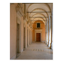 Montecassino, claustros de la abadía tarjeta postal