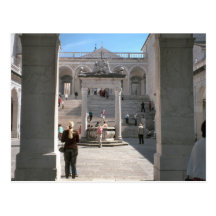 Montecassino, entrada de la iglesia de la abadía tarjeta postal
