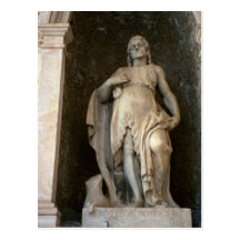 Montecassino, estatua en los claustros tarjetas postales