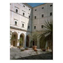 Montecassino, patio de la abadía postales