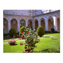 Montecassino, patio del jardín tarjetas postales