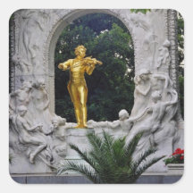 Monumento blanco de Juan Strauss, flo de Viena, Au Colcomania Cuadrada