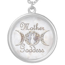 Moonstone triple de la diosa de la madre de la lun colgante