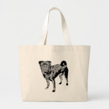 Mops Jack monochrom Taschen