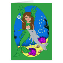Morrigan el Merfaery y el delfín carda Felicitación