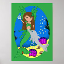 Morrigan el poster verde de Merfaery y del delfín