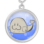 Morsa del dibujo animado collar personalizado