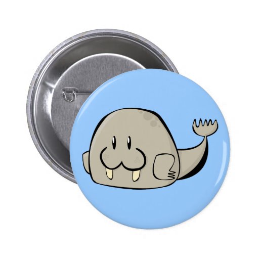 Morsa del dibujo animado pin