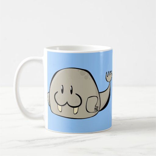 Morsa del dibujo animado taza de café