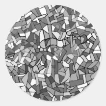 mosaico abstracto blanco y negro pegatina