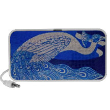 Mosaico azul del pavo real altavoz de viajar